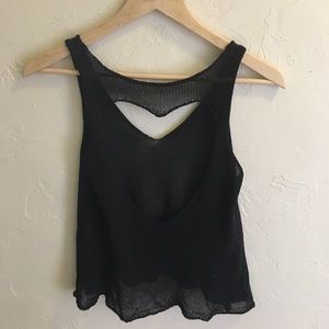 Brandy Melville Knit Tank with Heart Back Cutout