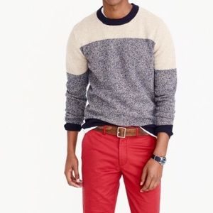 J. CREW WOOL COLORBLOCK SWEATER