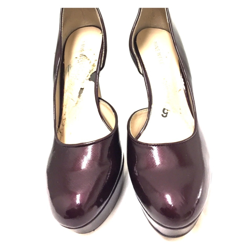 Nine West Dark Purple patent Leather Heels Sz  9.5