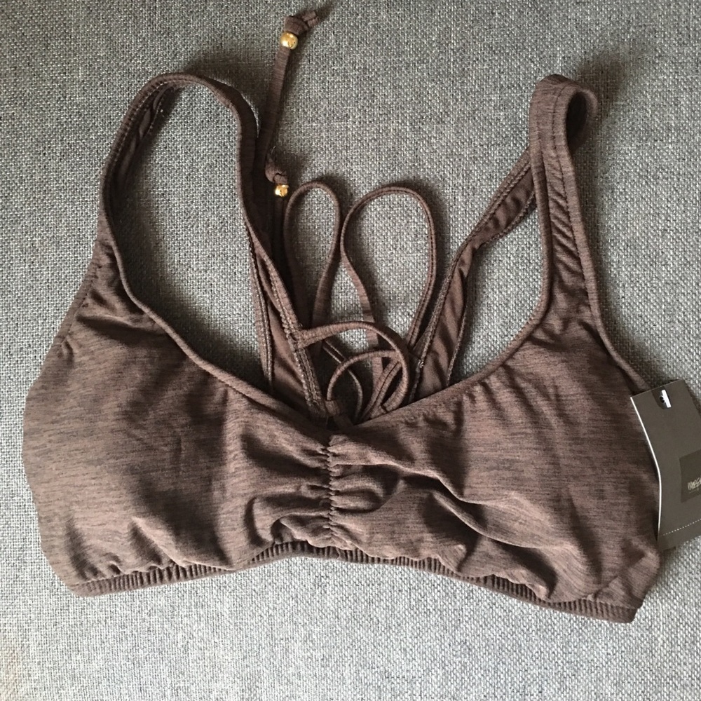 BNWT Lace Up Bralet-Style Bikini Top