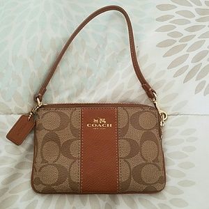 Brown Coach wristlet
