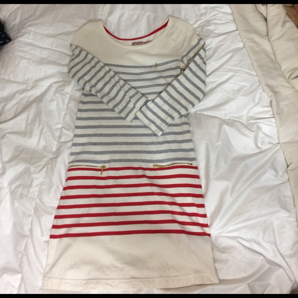 Juicy Couture Stripe Shift Dress with Zippers