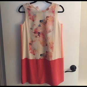 Rebecca Taylor Floral Coral & Cream Dress 4