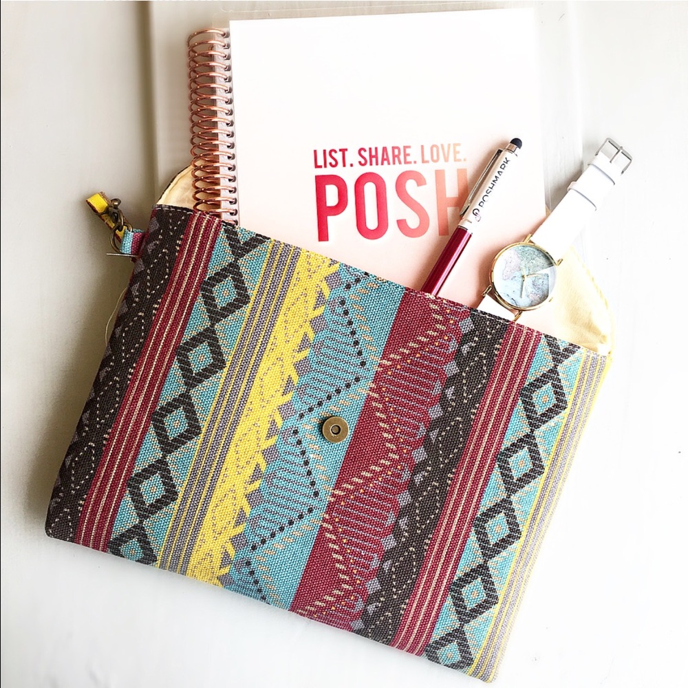 Aztec print clutch bag - Picture 6 of 8