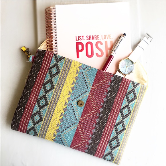 Aztec print clutch bag - Picture 6 of 8