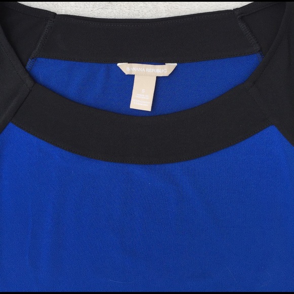 BANANA REPUBLIC COLORBLOCK BLACK/BLUE TOP SZ S - Picture 3 of 3