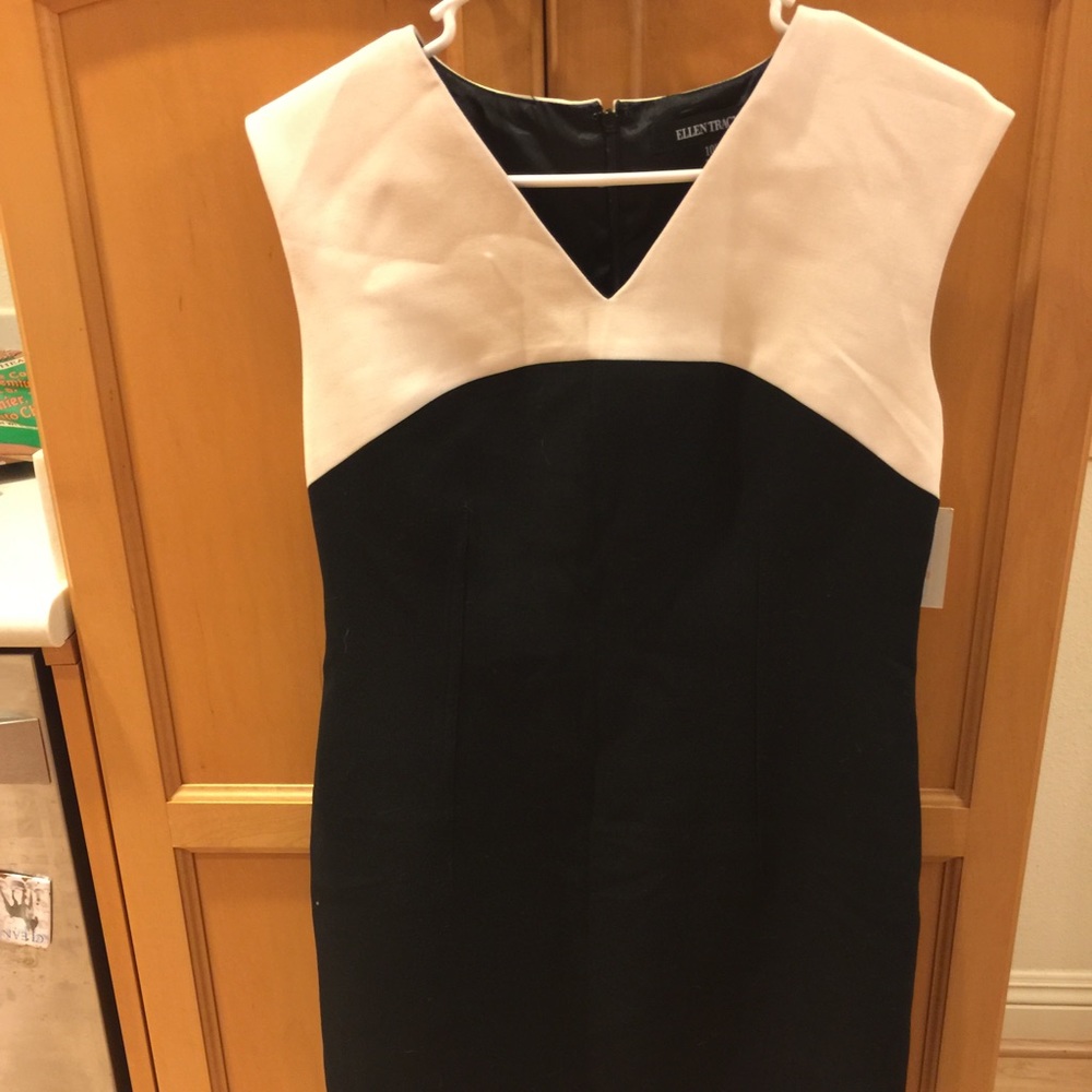 Nordstrom cream and black office dress 👗