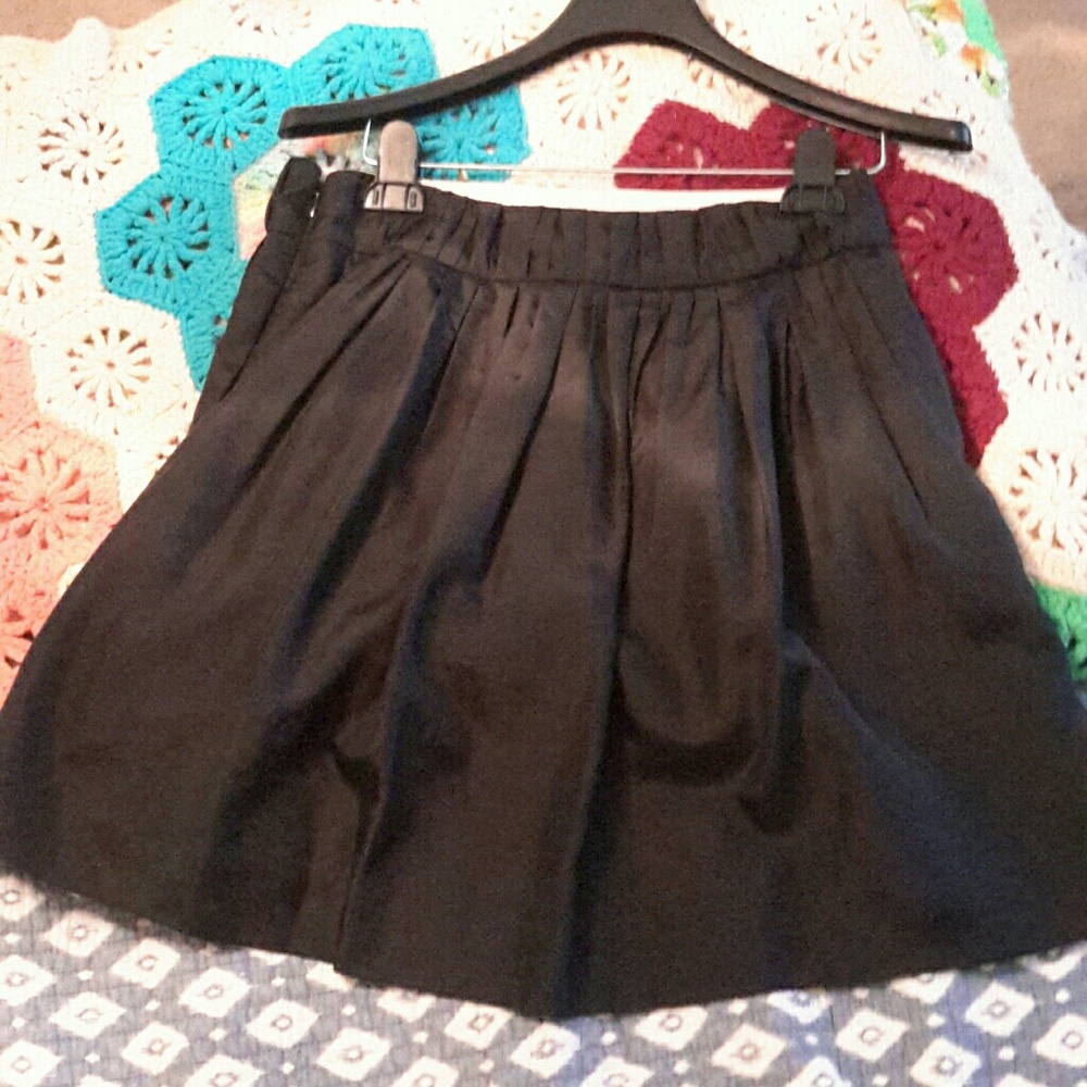 J Crew Black Silk Skirt