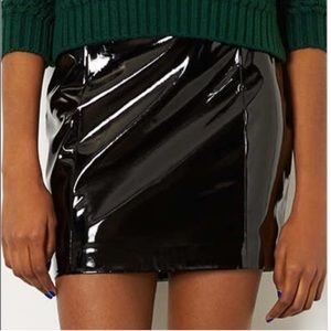TOPSHOP vinyl skirt