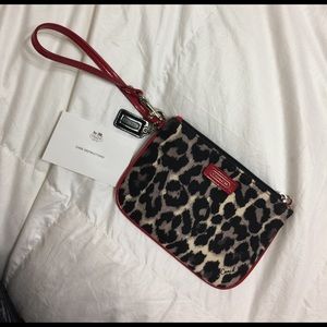Brand New Coach Leopard Print Wristlet
