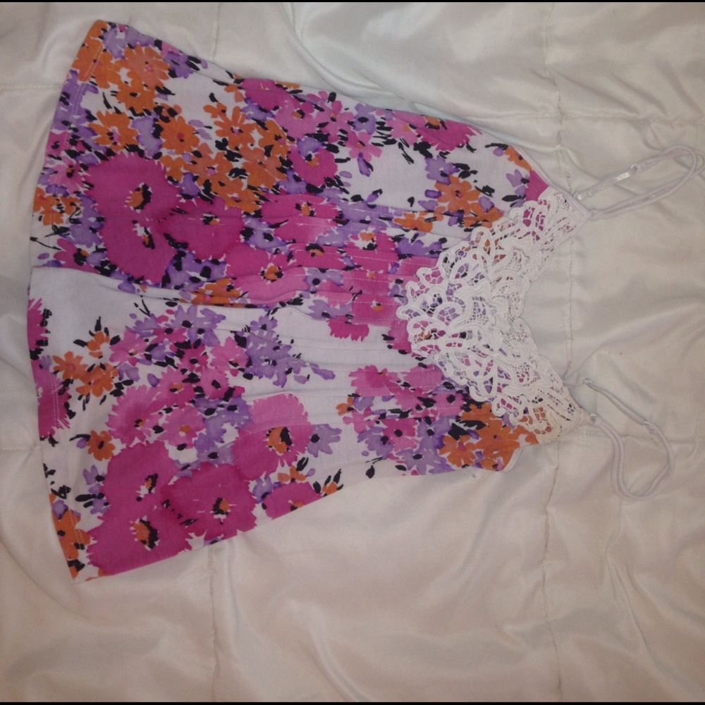 A floral spaghetti strap shirt