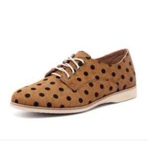 NWT Rollie calf hair polka dot loafers