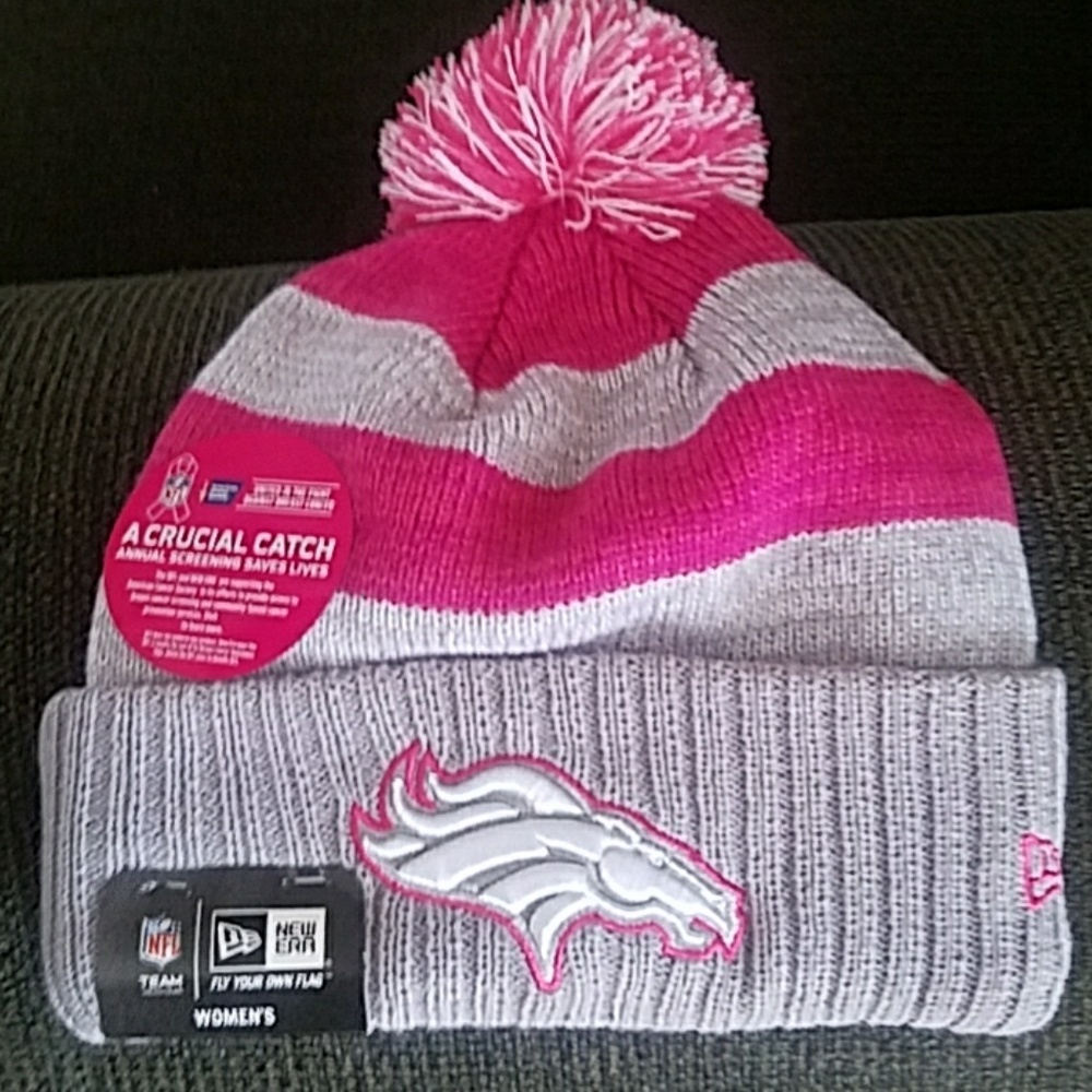 Hey ladies this is the cutest NFL Broncos Beanie