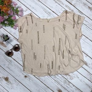 THREADS 4 THOUGHT Cream Sparkle Beaded Uneven Tee