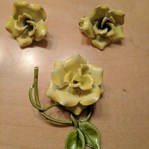 Vintage brooch and earring set