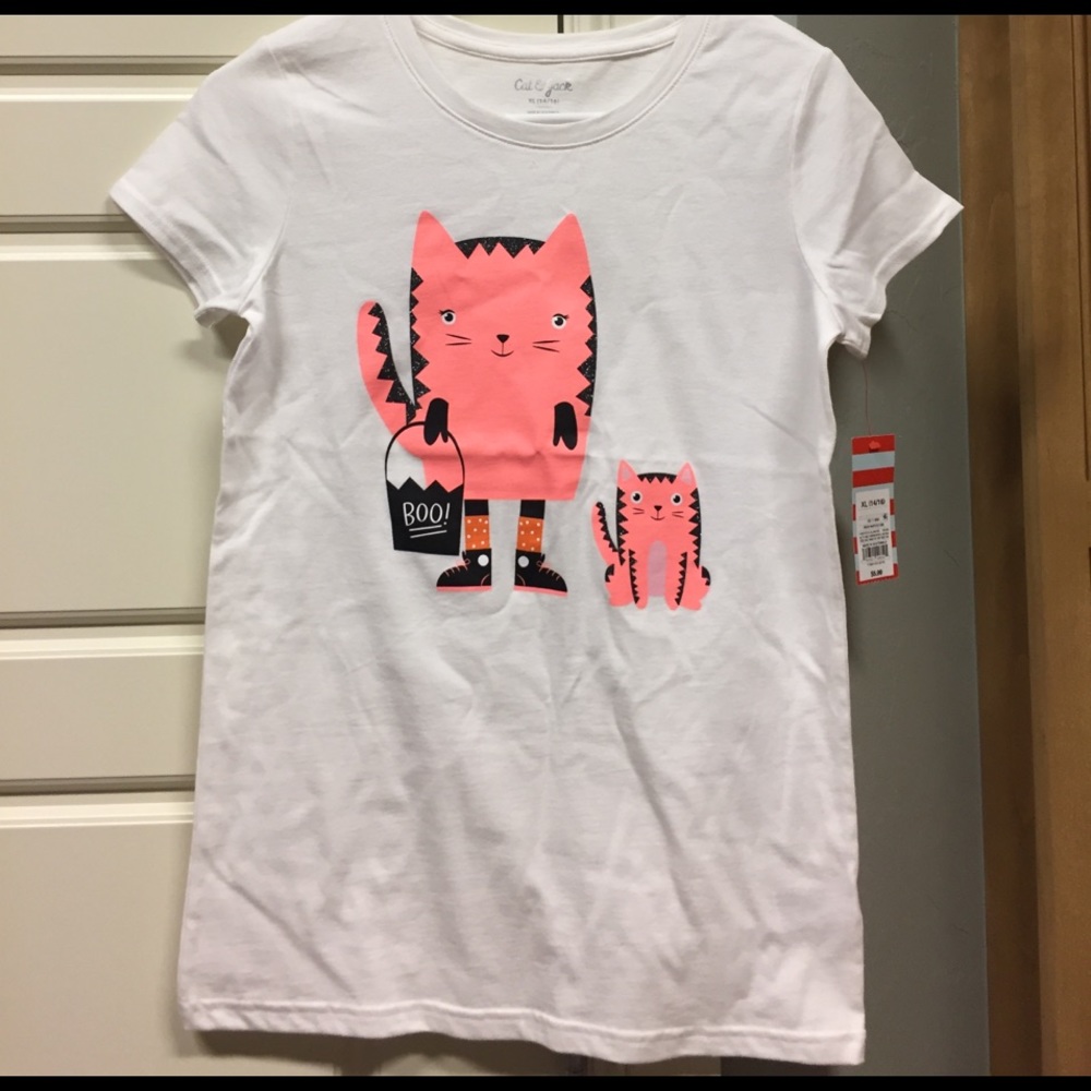 NWT XL girls cat tee
