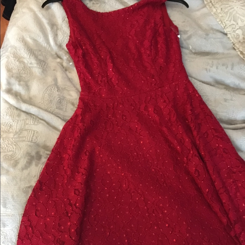 Red sequin dress