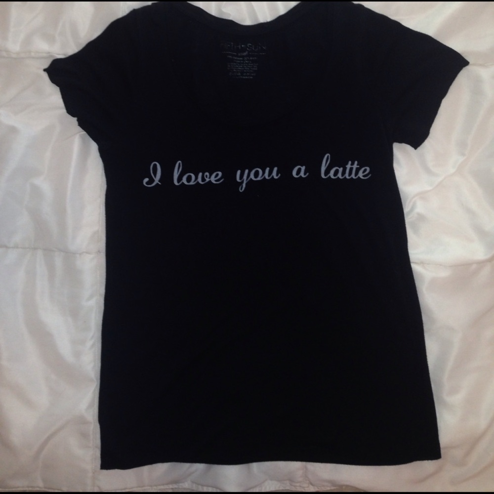 Black "I love you a latte" shirt