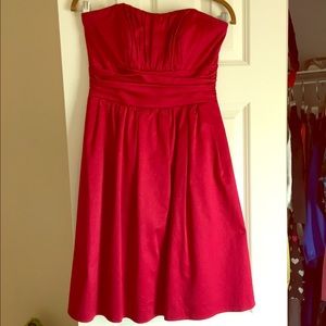 Davids Bridal strapless Red dress. Size 4