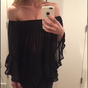 Naanaa Small black off the shoulder top LF Stores