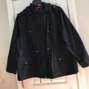 Plus size utility jacket black