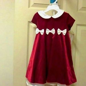 Rare Editions Red Velvet Size Kids 10 Dress