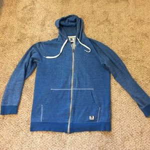 Blue Men's QuickSilver zip up hoodie