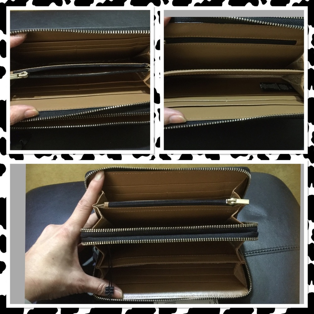 💲✂️ BCBG Off White leather long wallet clutch - Picture 3 of 3