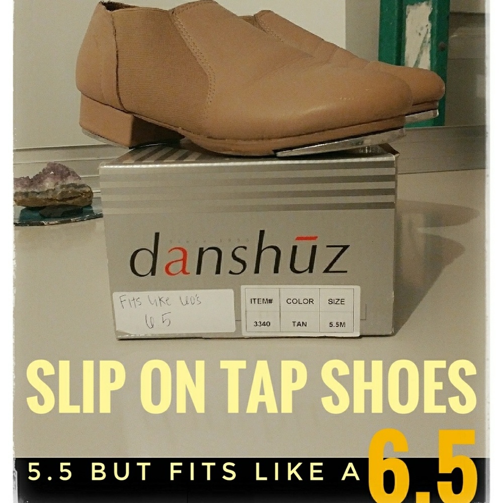 Danshuz 5.5(6.5)  slip on leather tap shoes-ussd.