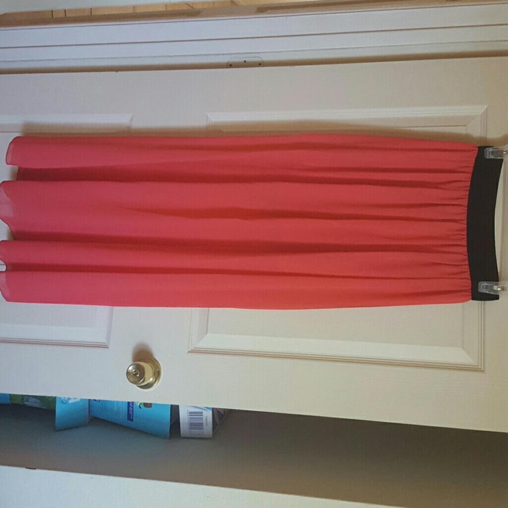Long sheer skirt.