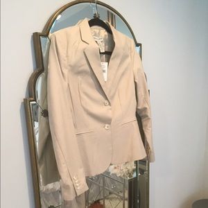 Banana Republic Cream Fitted Suit Jacket