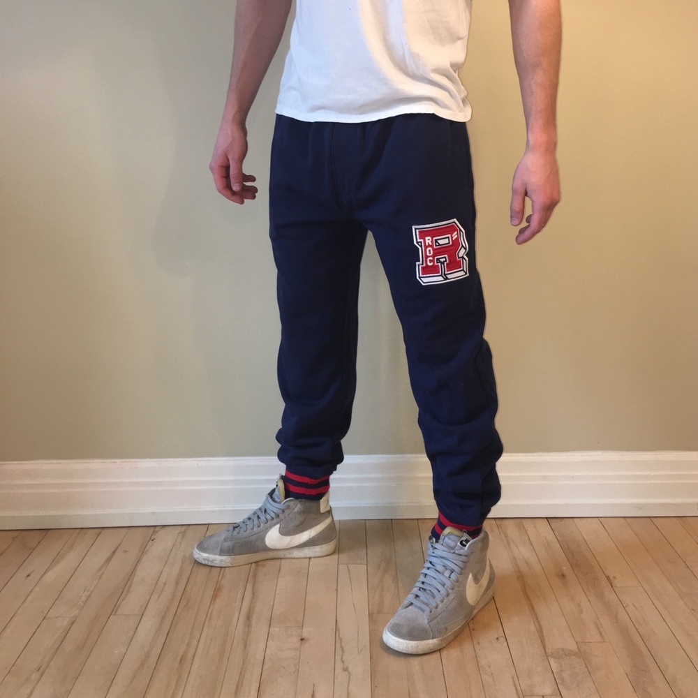 Navy blue and red jogger