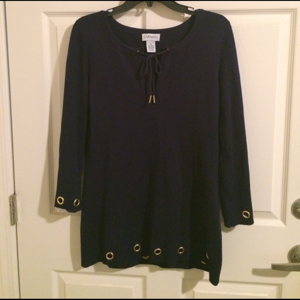 Carmen Navy Tunic Size M
