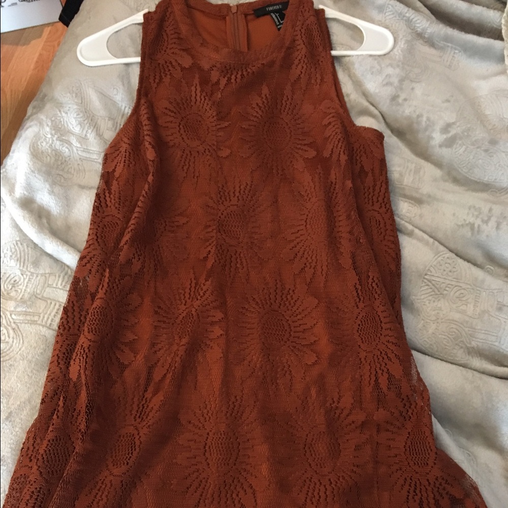 Burnt orange sunflower dress