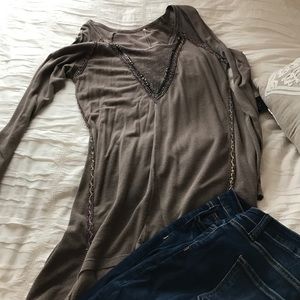 Free people long beaded shirt