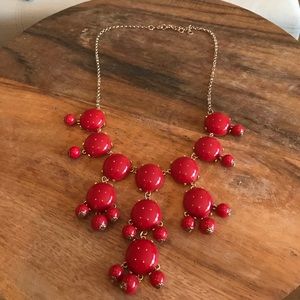 Red statement necklace