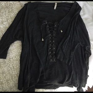 LF Lace Up Top