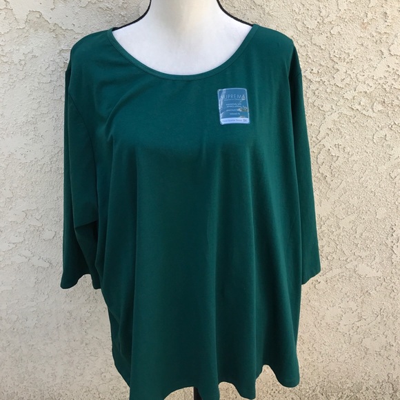 Catherines Tops - Dark green comfy 3/4 sleeve pull over