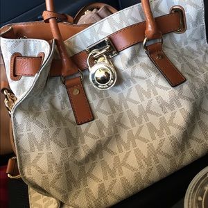 White MK logo purse