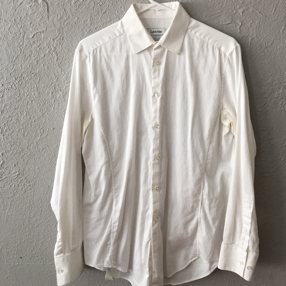 Super soft mens white dress shirt