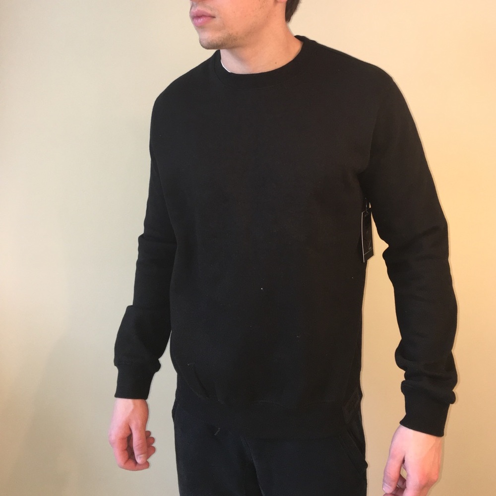 Black crewneck sweatshirt
