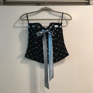 Black Corset Style Strapless Top