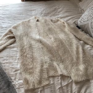 Cream fuzzy cardigan