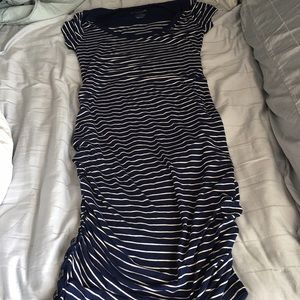 Navy and White Striped Liz Lange Maternity Dress