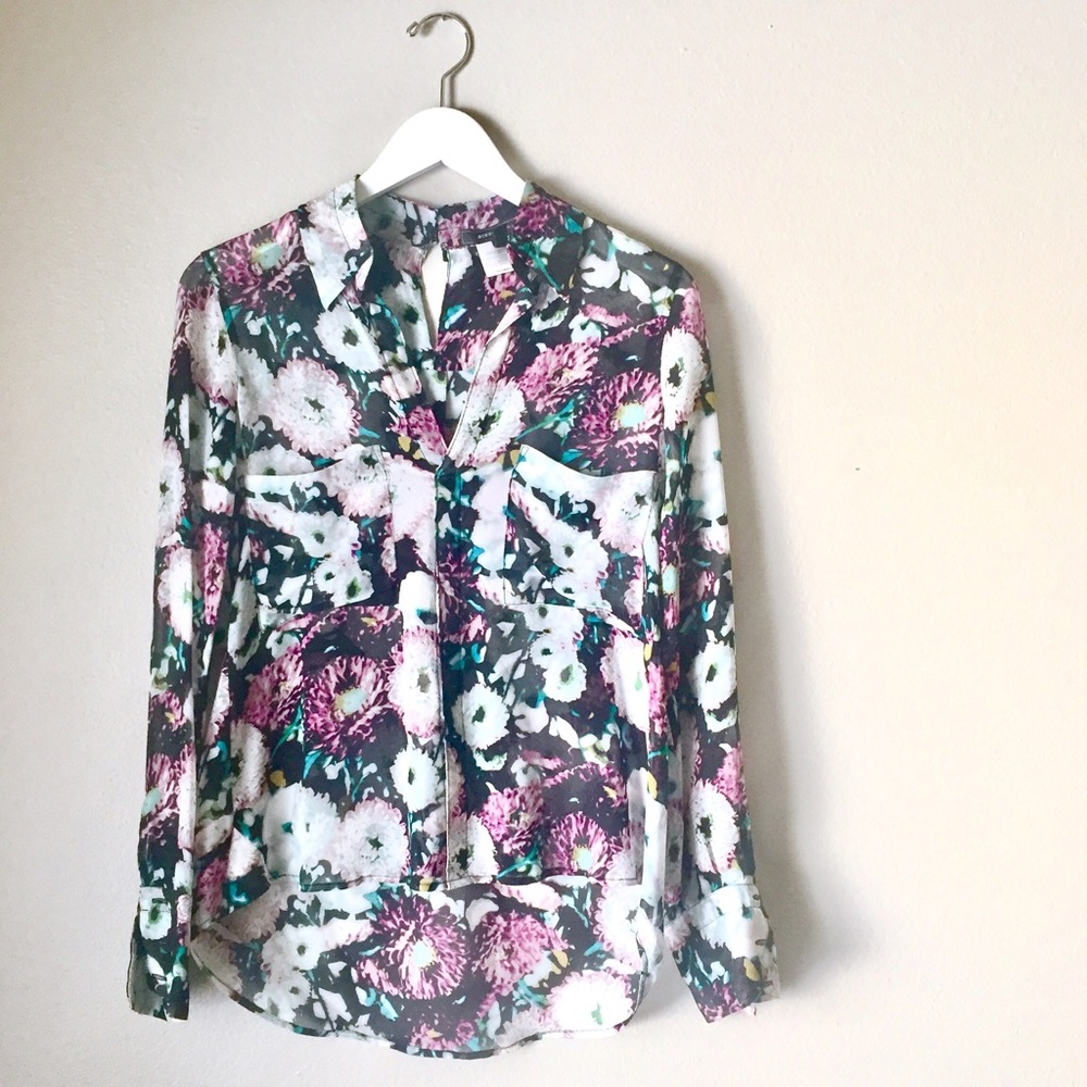 BCBGMAXAZRIA 'Emma' Silk Button up Blouse Shirt