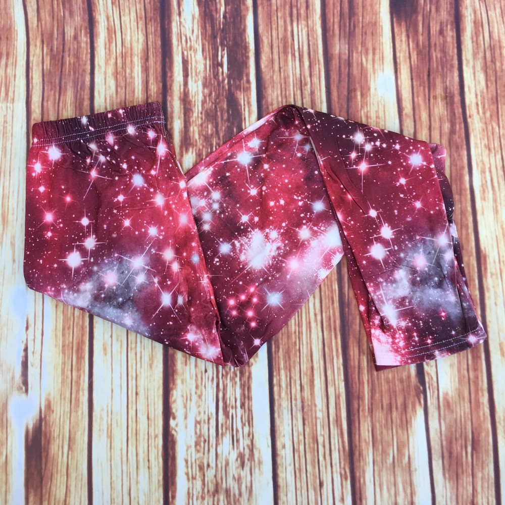 Red galaxy leggings