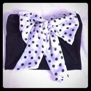 🎀Charlotte Russe Polka Dot Bow Crop🎀