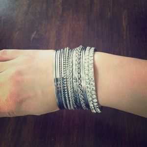 Silver Bangle Set