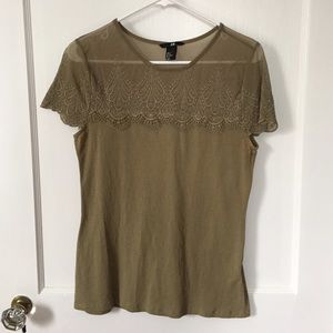 H&M army green blouse