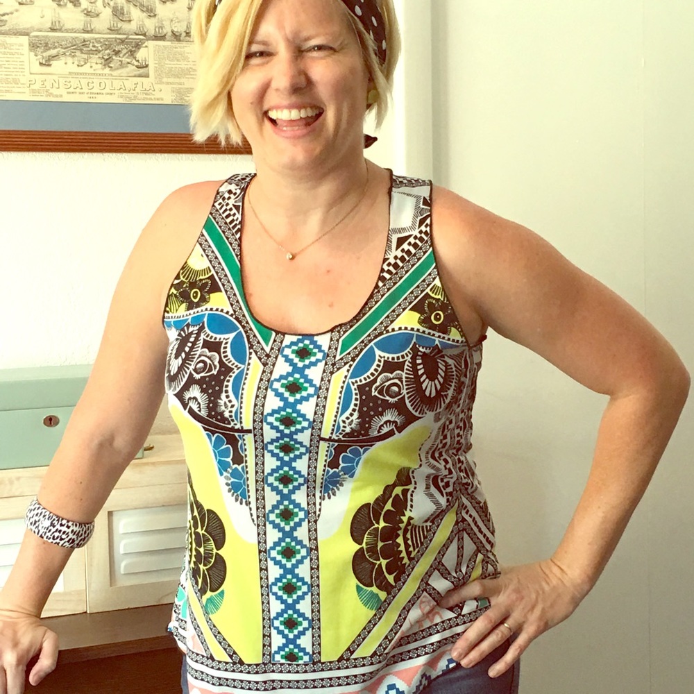 Stretchy comfy full coverage racerback tank top